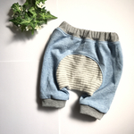 ＊80size＊やわらかハーフモンキーパンツ　 マリンボーダー（グレー）