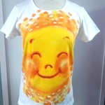 ☆女性Mサイズ ☆ おっきなおひさま!!(^ー^)☆手描きTシャツ☆