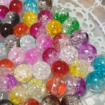 色アソート100粒◆クラックビーズ◆8㎜ラウンド