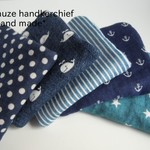８重ガーゼハンカチ*navy*5枚セット*fuwara