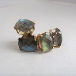 ラブラドライトスタッドピアス14Kgf