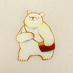おでかけシロクマのブローチ