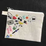 夏はどこ行こう刺繍ポーチ