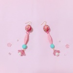 ＲＥＴＲＯ pink flower (イヤリング/ピアス/樹脂ピアス）