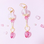 Rose pink♡♡Swarovski（イヤリング/ピアス/樹脂ピアス/樹脂ノンホール）