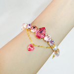 しずく ローズ スワロフスキー ブレスレット ハンドメイド