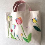 受注生産カラフルチューリップのレッスンバッグ