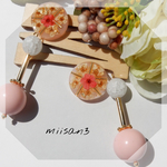 お花たっぷりレジンピアス:送料無料