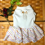 特価U／Shiho《SSサイズ現品限り》オレンジ系水玉スカートのワンピース犬服