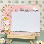 キャンパス　ボード完成品　「Happy」