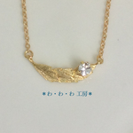 4つのリーフのネックレス＋キュービックジルコニア