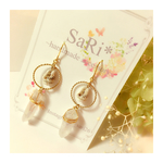 天然石と貝殻のピアス