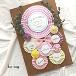 新商品♡ペーパーロゼットボード～ピンク×イエロー～　ブラウンボード　結婚式　ウェルカムボード
