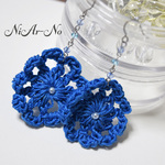 青いお花のピアス