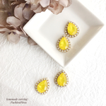＊大人のレモネード＊swarovski yellow opal＊Sicilia lemon bijou earring