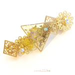 [6㎝] Golden yellow バレッタ ♪ 送料無料 再販