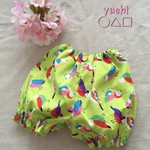 履いて可愛い💛 ブンチョウさんかぼちゃパンツ ウグイス