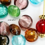 20個　Metallic Lampwork Beads　ランプワーク　ガラスビーズ　フォイルガラス　ミックスカラー