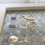 Vintage【水色クロス】ピアス、イヤリング