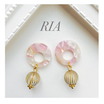 ♢ピンクリングゴールドピアス♢♡400