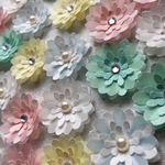 再販 pastel flower ❁︎25枚❁︎半透明mixお花シール