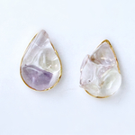    【再販】★天然石のドゥルージー「しずく」ピアス＊イヤリング・樹脂ピアス加工可能💛