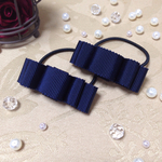 【受注製作品】【再販6】お受験にも使える子供用ヘアゴム(2個セット) Navy