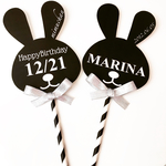 モノトーンうさちゃん 【名入れ】フォトプロップス