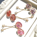 キラキラ押し花のノンホールピアス  