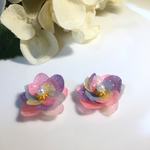 送料無料 紫陽花ピアス♡ノンホール