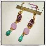 【天然石series】Line Stone×Natural Stone（ライトアメジスト×ライトパープル）ピアス