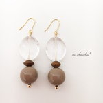 クリアビーズ×アクリルビーズ大ぶりピアス/イヤリング