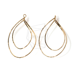 PDT-1086-G【2個入り】ダブルティアドロップフープチャーム,Double Teardrop Hoop charm