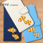 iPhone/Android 手帳型ケース ( クマノミ ) 魚,水族館,,雑貨,グッズ,名入れ,かわいい,おしゃれ,アニマル,AQUOS,GALAXY,Xperia,Android全機種