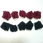 ◆パーツ◆薔薇モチーフ 黒＆赤10個セット