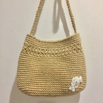 ビンテージモチーフ付き麻バッグ