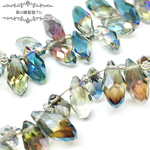 増量セール20個入り 11.アレキサンドライトLB (13x6mm)  キラキラ宝石みたい♪ティアドロップ ガラスビーズ ティアードロップ しずく【森の雑貨屋さん】