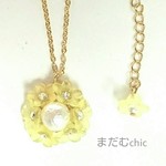 コットンパールのお花サークルNecklace  [Yellow] 