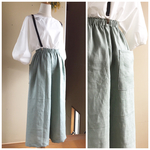 うぐいすリネンのワイドパンツ