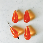Vintage Crystal Orange Teardrop Beads 《1900》