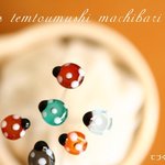 ガラスで作ったてんとう虫の待ち針（透明色）