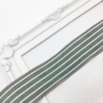 《2m分》グレーストライプ リネンリボン(40mm)-76