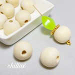 10個セット●ウッド丸ビーズ16㎜