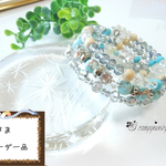 Leさまオーダー品　ターコイズ*シェル　イルカさん付きコイルブレスレット