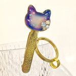 バッグキークリップ＊夜空しゃぼんにゃんこ