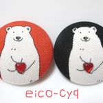 ハートを持ったシロクマさん☆ヘアゴム〔送料無料〕