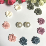 ☆お花とパールバックキャッチ 2wayピアス☆