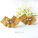 pleats イヤリング　イエロー