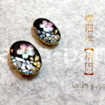 螺鈿風ピアス【楕円】