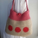 麻紐で編み編みハンドメイド☆赤いシャボン玉☆